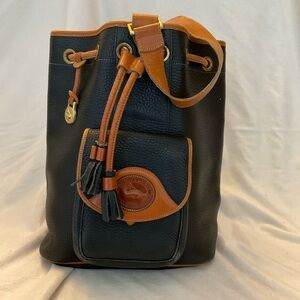Dooney & Bourke Black and Tan Leather Backpack